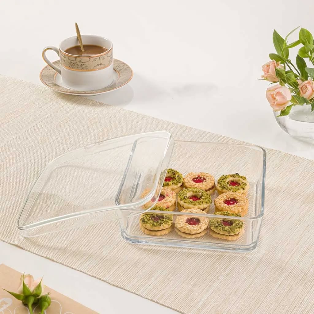 Limon Glass Candy Box with Lid (2-Liter)