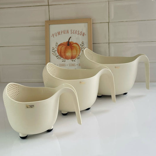Limon Washing Bowl with Handle 3Pcs Set (Strainer)