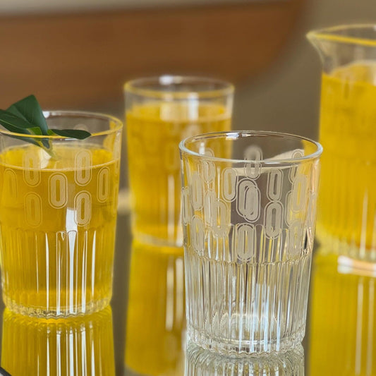 Limon Printed Glass Water Set 7Pcs (1-Jug & 6-Glasses)