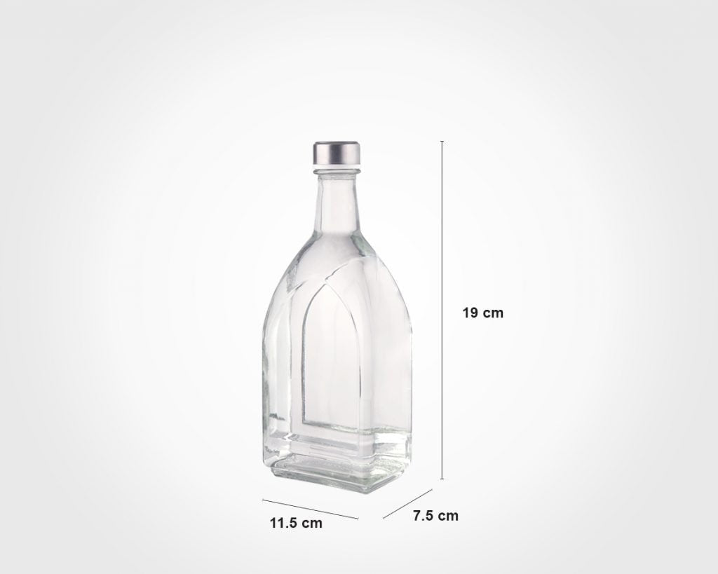 Limon Glass Water Bottle with Steel Lid 1.1 L (Rectangle)