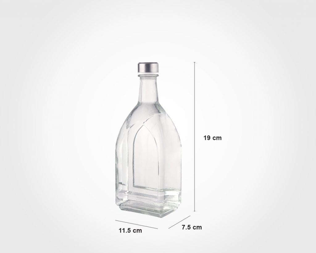 Limon Glass Water Bottle with Steel Lid 1.1 L (Rectangle)