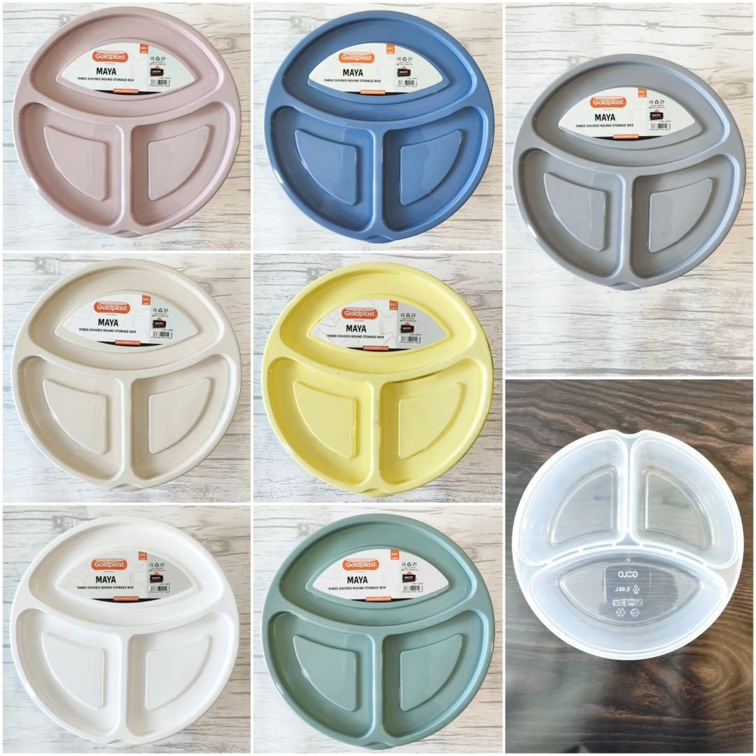 Student Lunch Box 3-Sections 1.15 Liter (Round)!