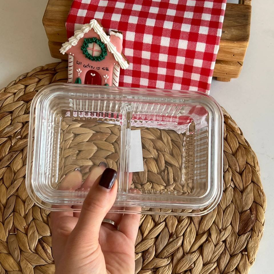 Limon Glass Snack Serving Tray with Acrylic Lid