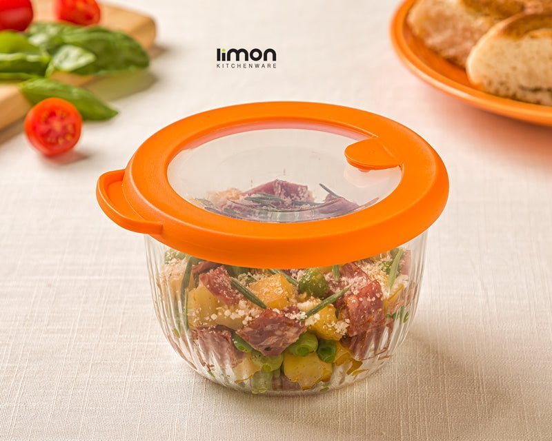 Limon Glass Bowl with Vented Lid 3-Pcs Set
