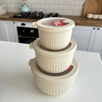 Limon Bowl Set with Vented Lid 3-Pcs (Plastic)!