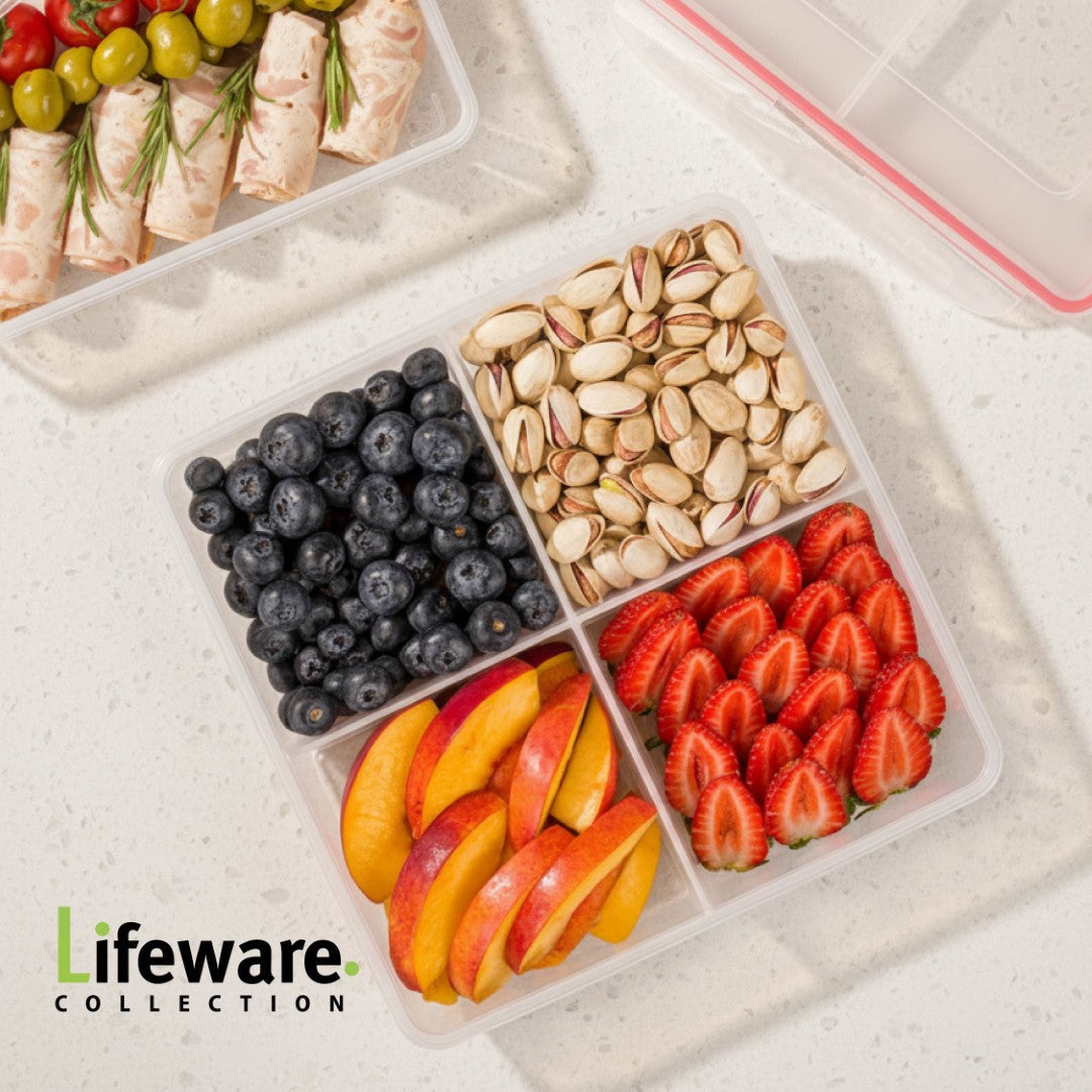 Airtight Food Storage Box in 4-Sections!