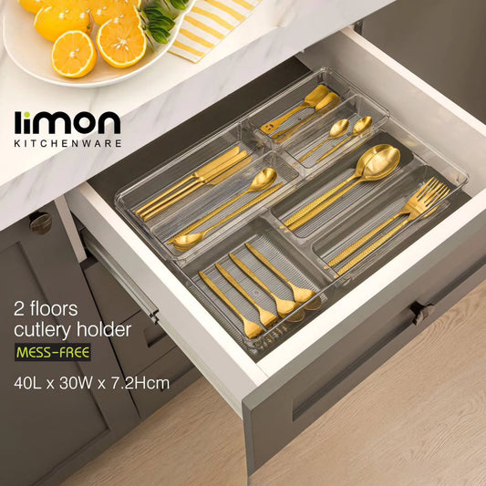 Limon Acrylic Spoon & Cutlery Tray (2-Layer)!