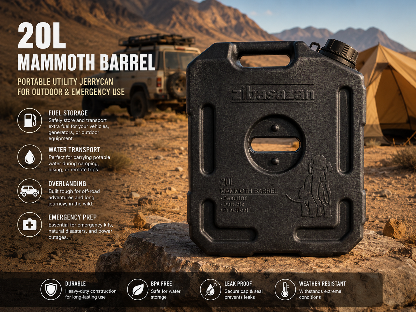 Ziba Mammoth Barrel & Oil Can (Iran)