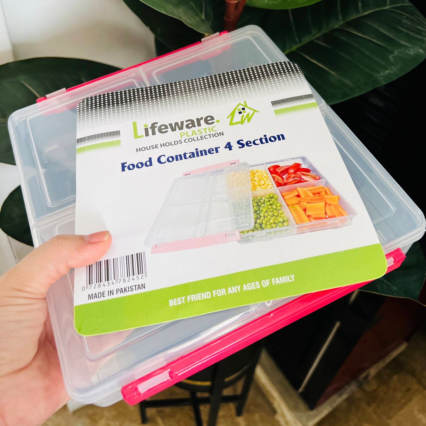 Airtight Food Storage Box in 4-Sections!