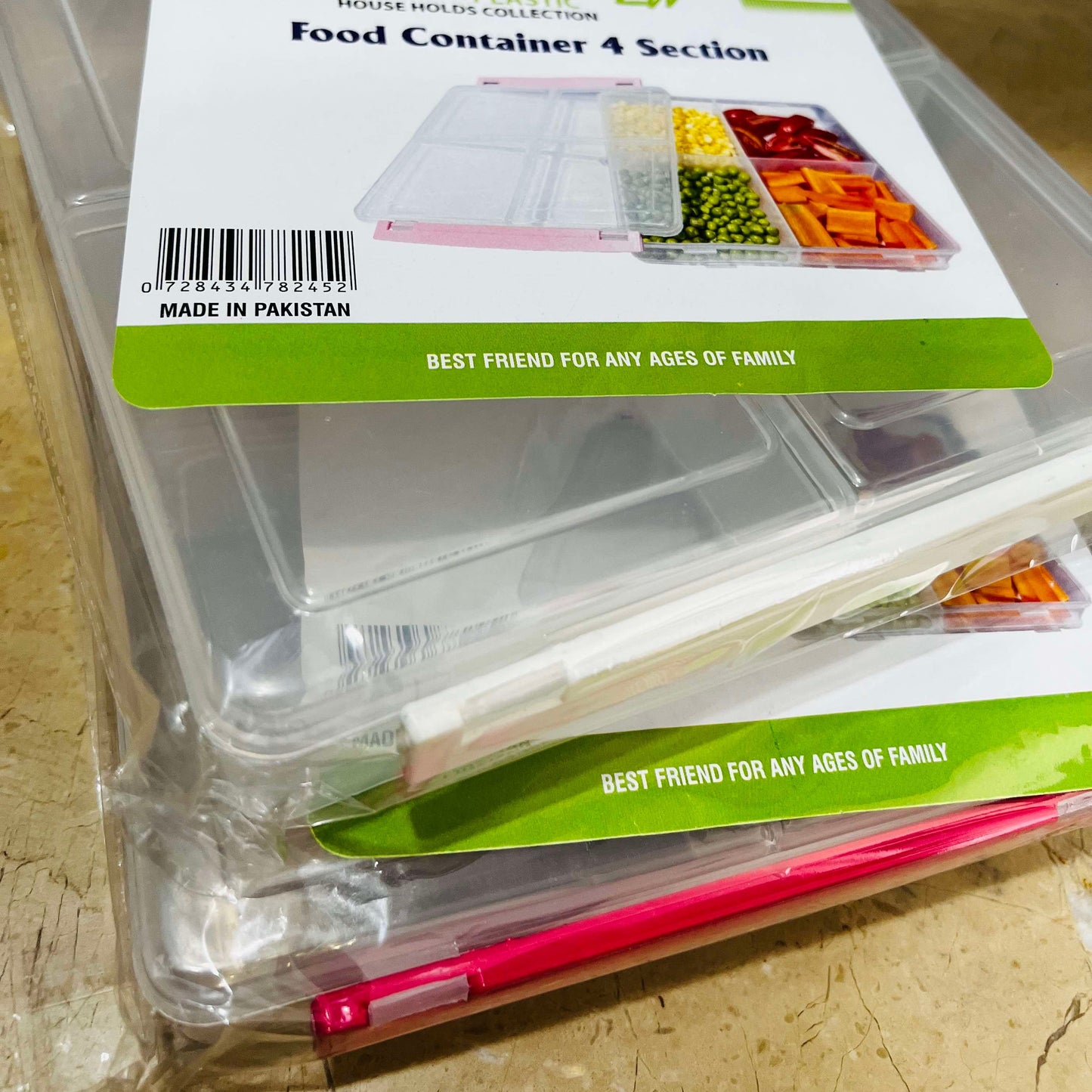 Airtight Food Storage Box in 4-Sections!