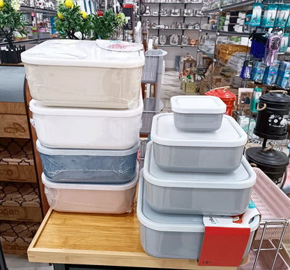 ZIBA Plastic Bowl Set with Airtight Lid 4-Pcs!