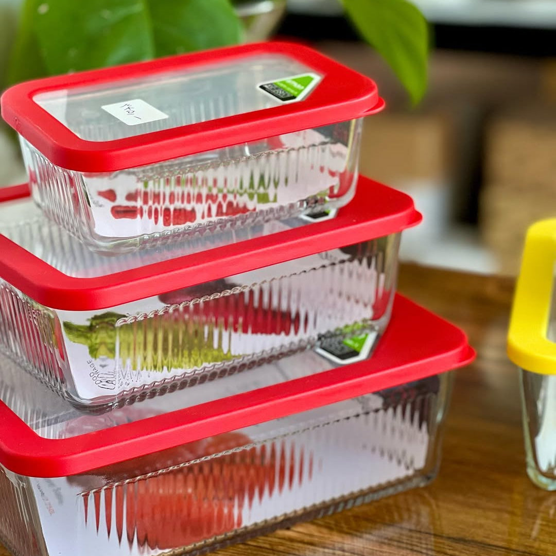 Limon Multicolor Glass Container 3-Pcs Set!