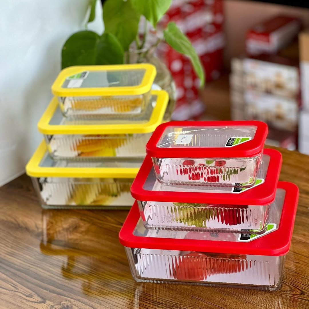 Limon Multicolor Glass Container 3-Pcs Set!