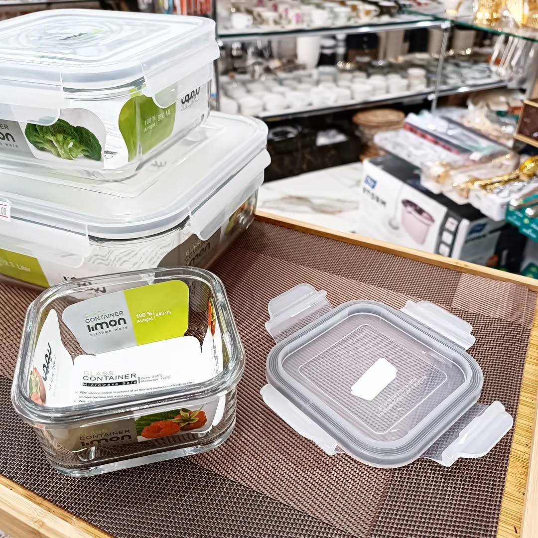 Limon Glass Container 3-Pcs Set (Square)!