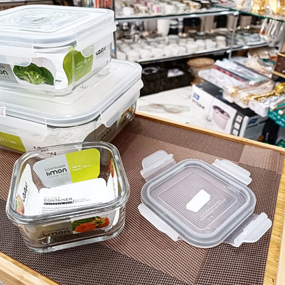 Limon Glass Container 3-Pcs Set (Square)!