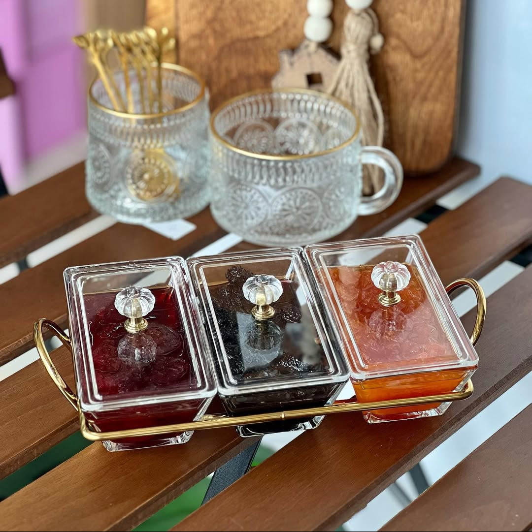 Limon Glass Snack Serving Tray (Rectangular)!