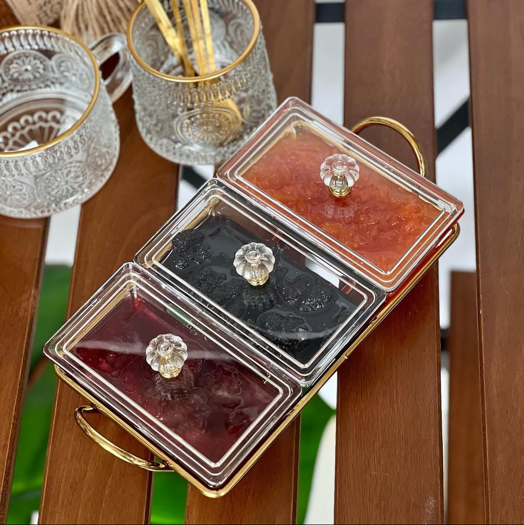 Limon Glass Snack Serving Tray (Rectangular)!