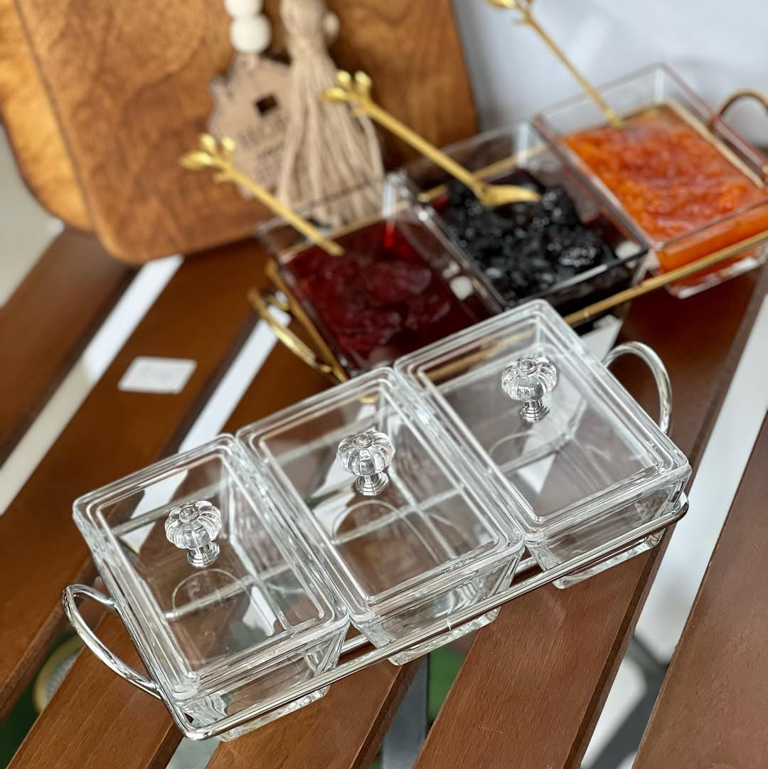 Limon Glass Snack Serving Tray (Rectangular)!
