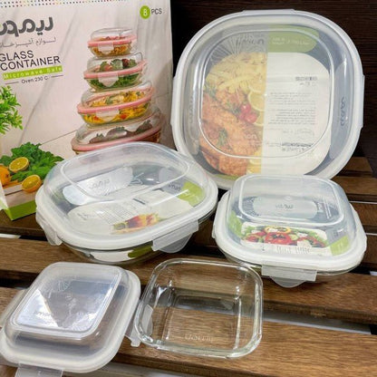 Limon Glass Container Set 4-Pcs (Round)