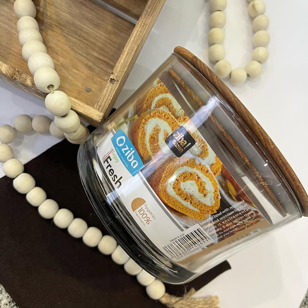 Ziba Wooden Glass Container 3-Pcs Set!