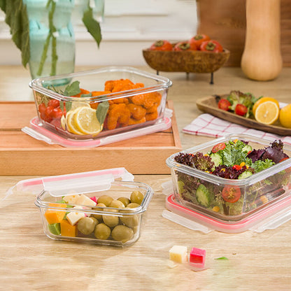 Limon Glass Container 3-Pcs Set (Rectangle)!