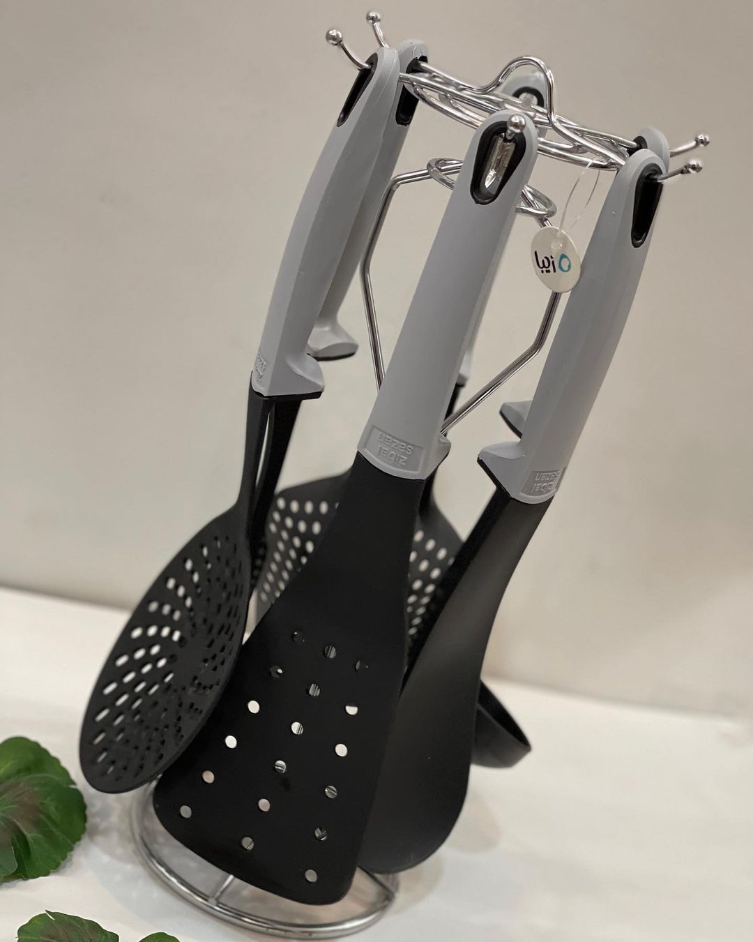 Ziba Spatula and Ladle Set with Steel Stand 6 in 1