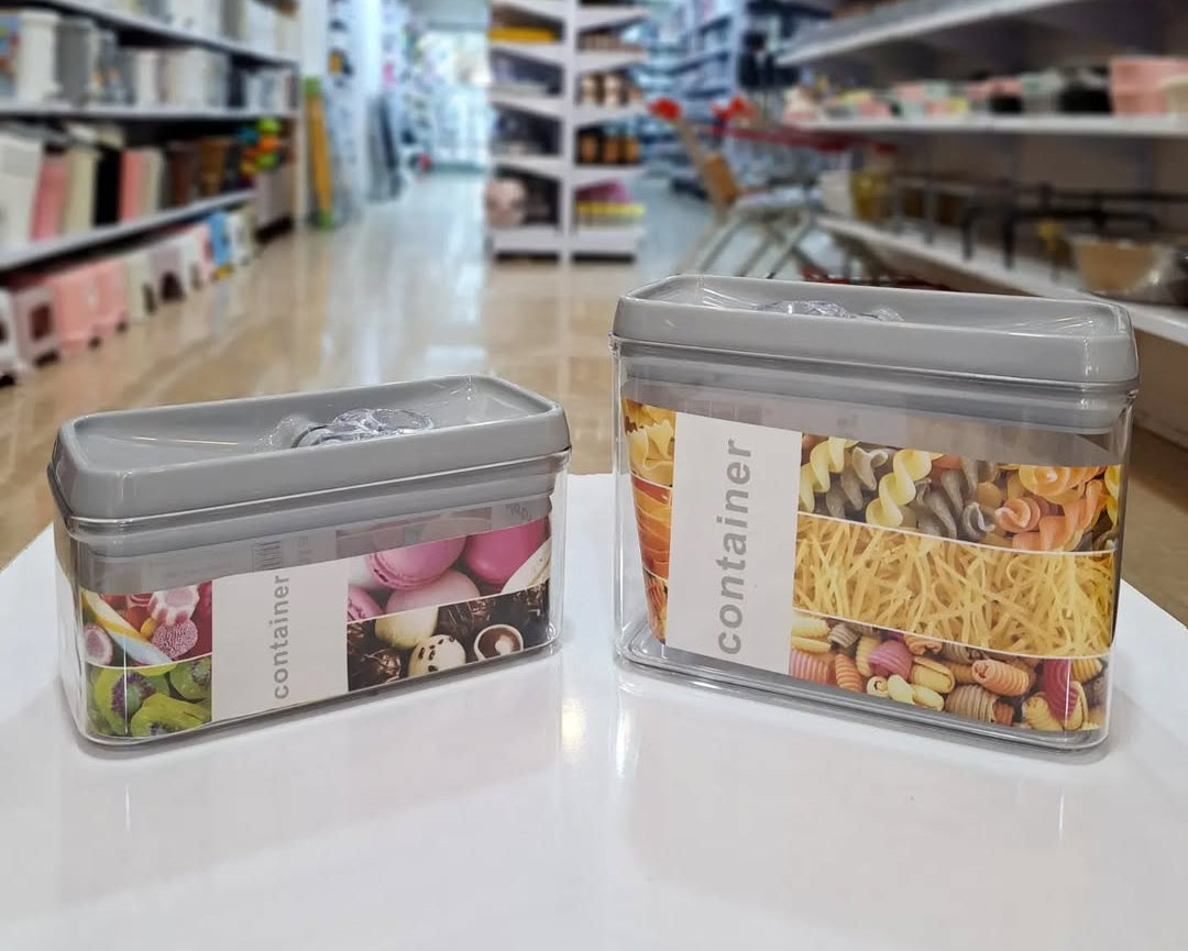 Limon Rectangular Canister Jar with Thumb Lid 1-L