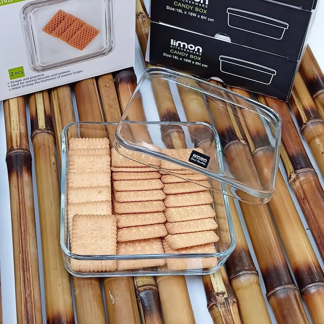 Limon Glass Candy Box with Lid!