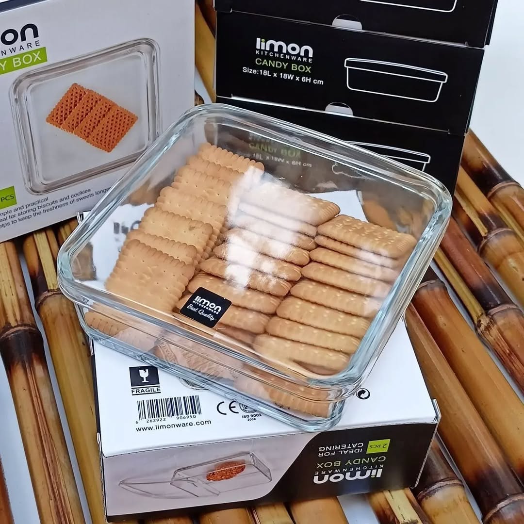 Limon Glass Candy Box with Lid!