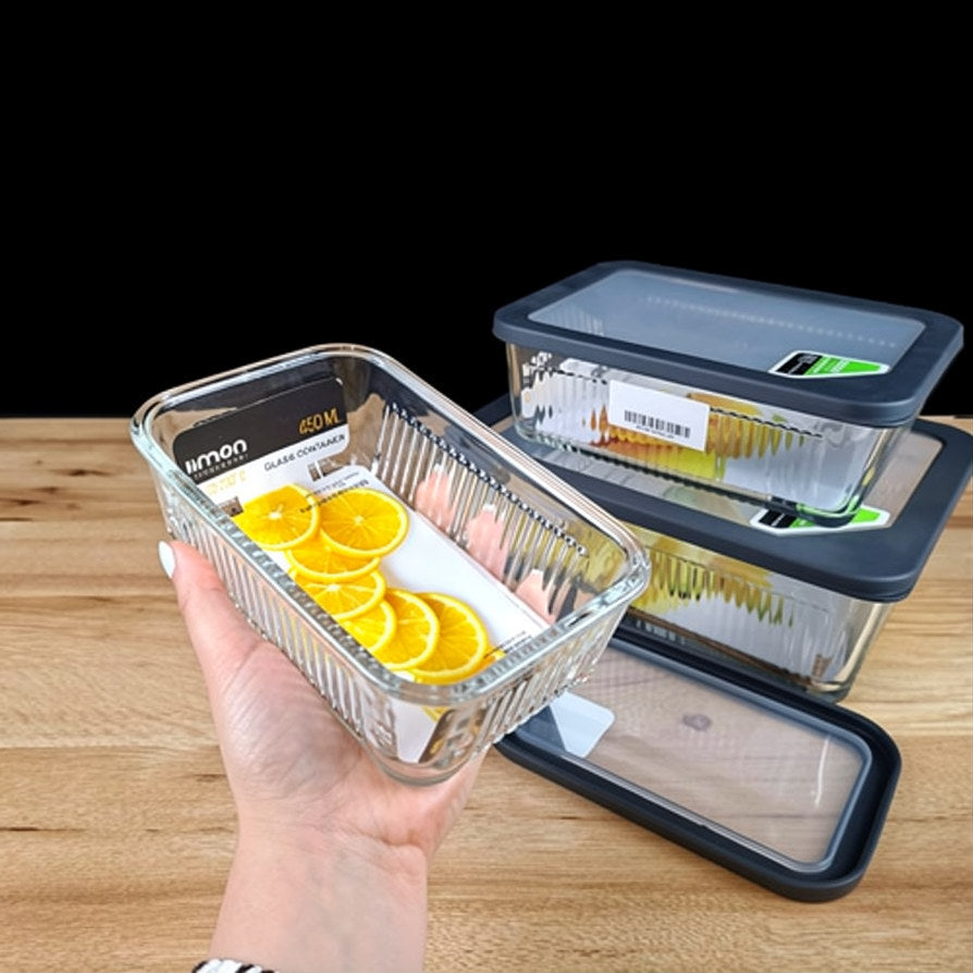 Limon Multicolor Glass Container 3-Pcs Set
