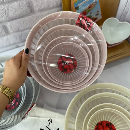 Duman Dorna Round Bowl Set with Lid 4-Pcs