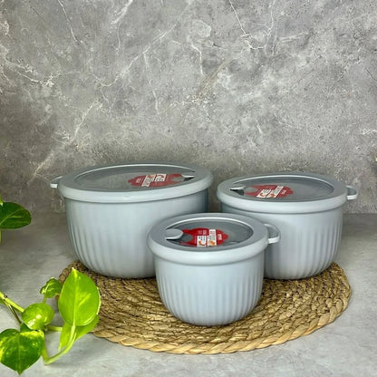 Limon Bowl Set with Vented Lid 3-Pcs (Plastic)!