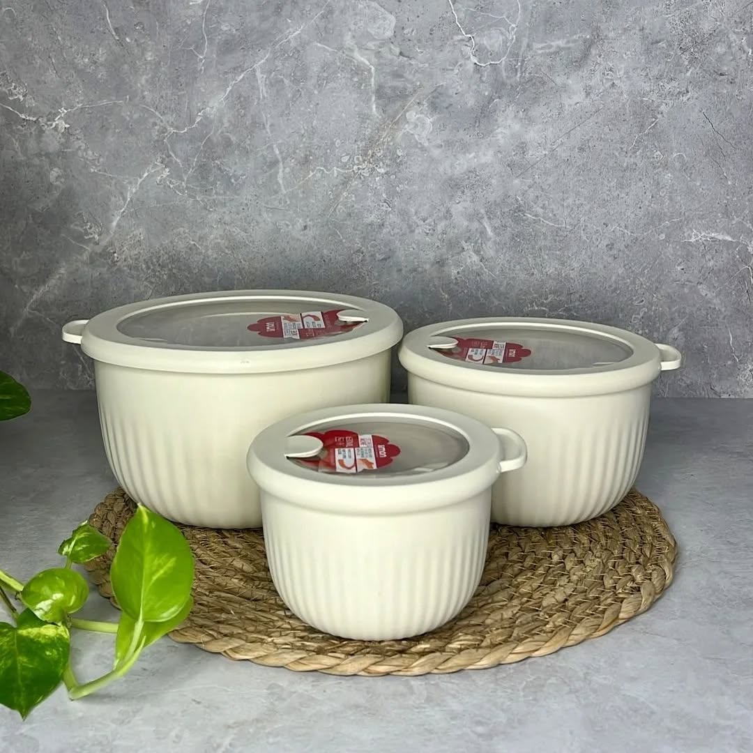 Limon Bowl Set with Vented Lid 3-Pcs (Plastic)!