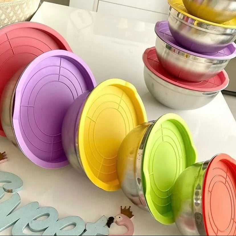 Stainless Steel Salad Bowl Set 5-Pcs!