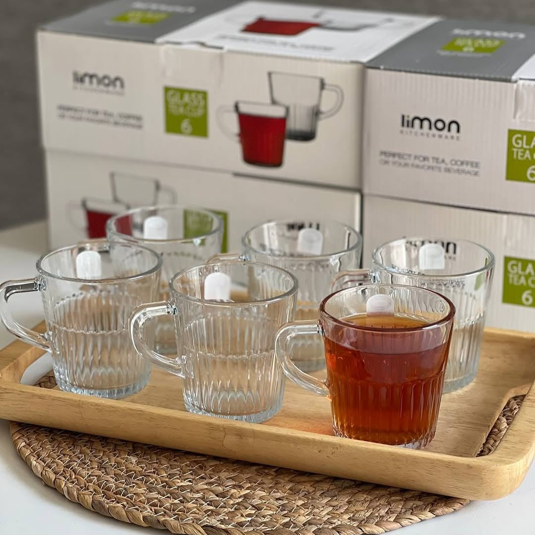Limon Glass Tea Cup Set 6 Pcs – 280 cc!
