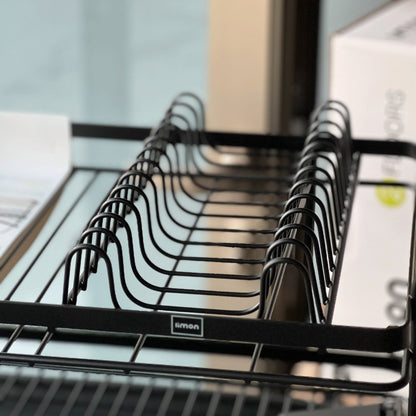 Limon Dish Rack with Wooden Handle (Metallic)