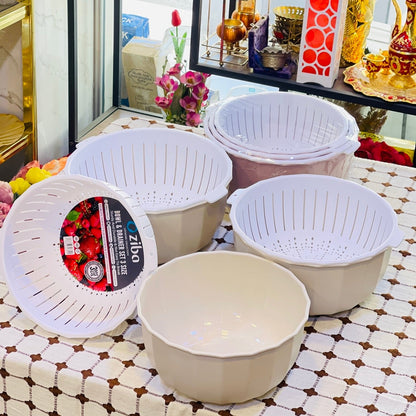 Ziba 2-in-1 Colander & Bowl Set (3-Piece)