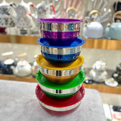 Stainless Steel Salad Bowl Set 5-Pcs!