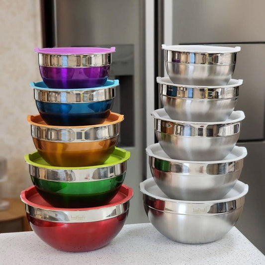 Stainless Steel Salad Bowl Set 5-Pcs!