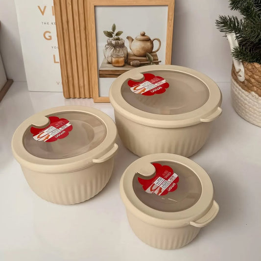 Limon Bowl Set with Vented Lid 3-Pcs (Plastic)!