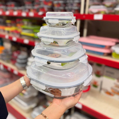 Limon Glass Container Set 4-Pcs (Round)