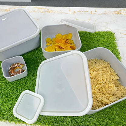 ZIBA Plastic Bowl Set with Airtight Lid 4-Pcs!