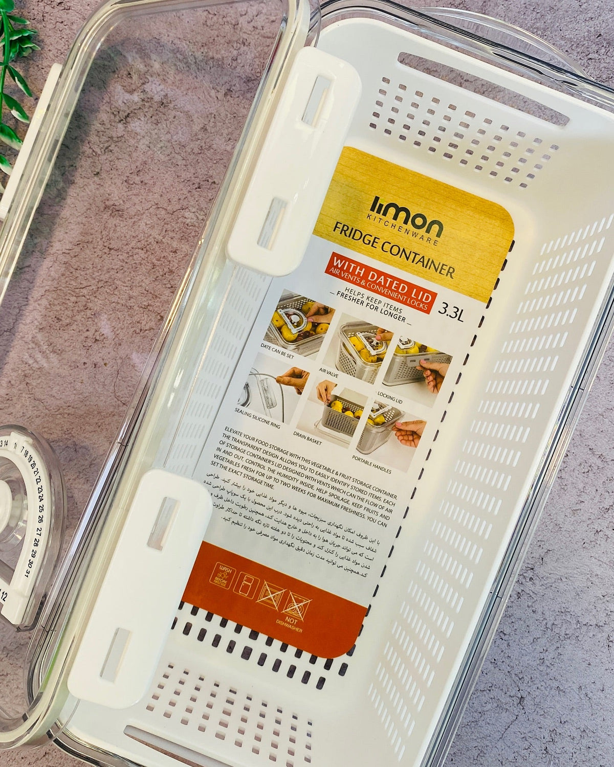 Limon Fridge Container with Dated Lids!
