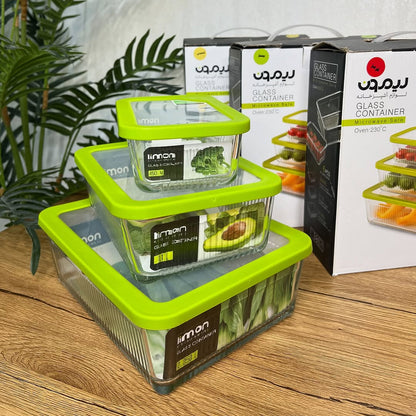 Limon Multicolor Glass Container 3-Pcs Set!