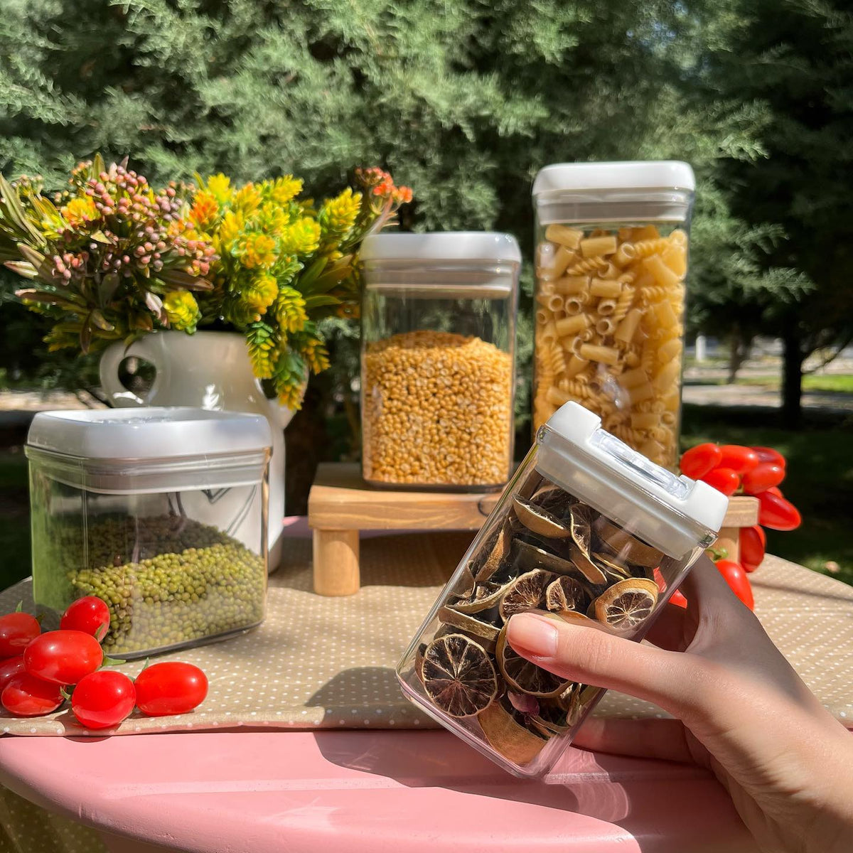 Limon Acrylic Thumb Canisters and Storage Jars (Square)