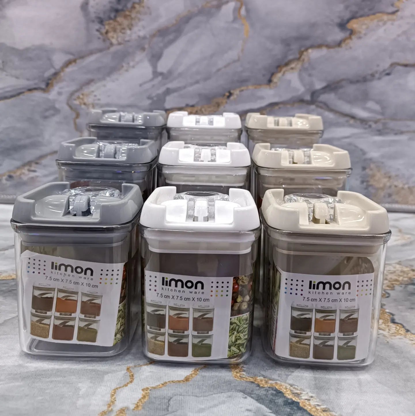 Limon Sarina Spice Canisters and Spice Jars (Square)