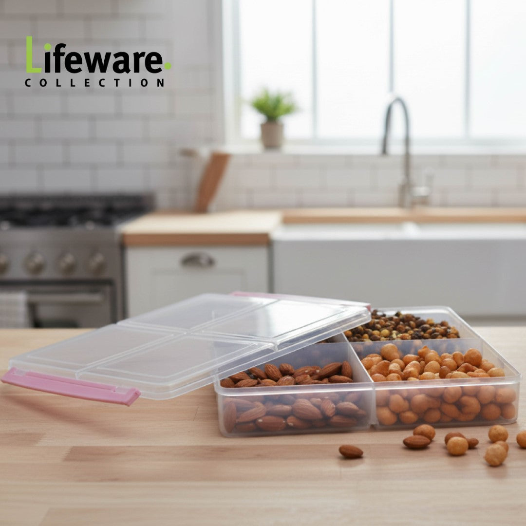 Airtight Food Storage Box in 4-Sections!