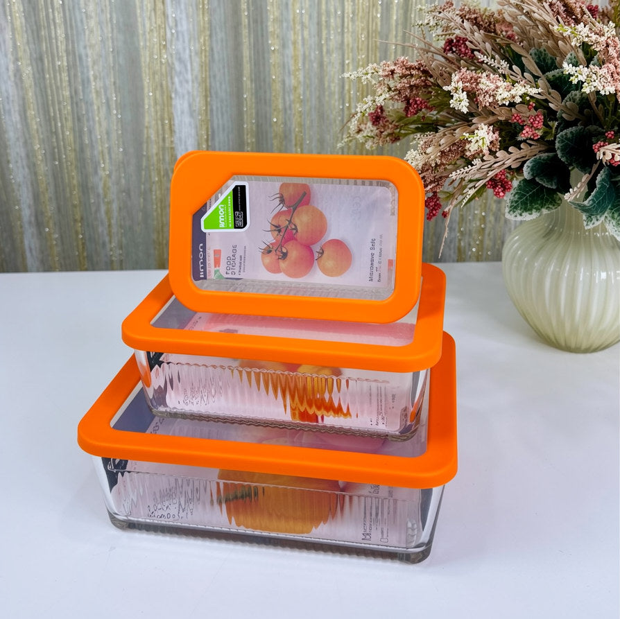 Limon Multicolor Glass Container 3-Pcs Set