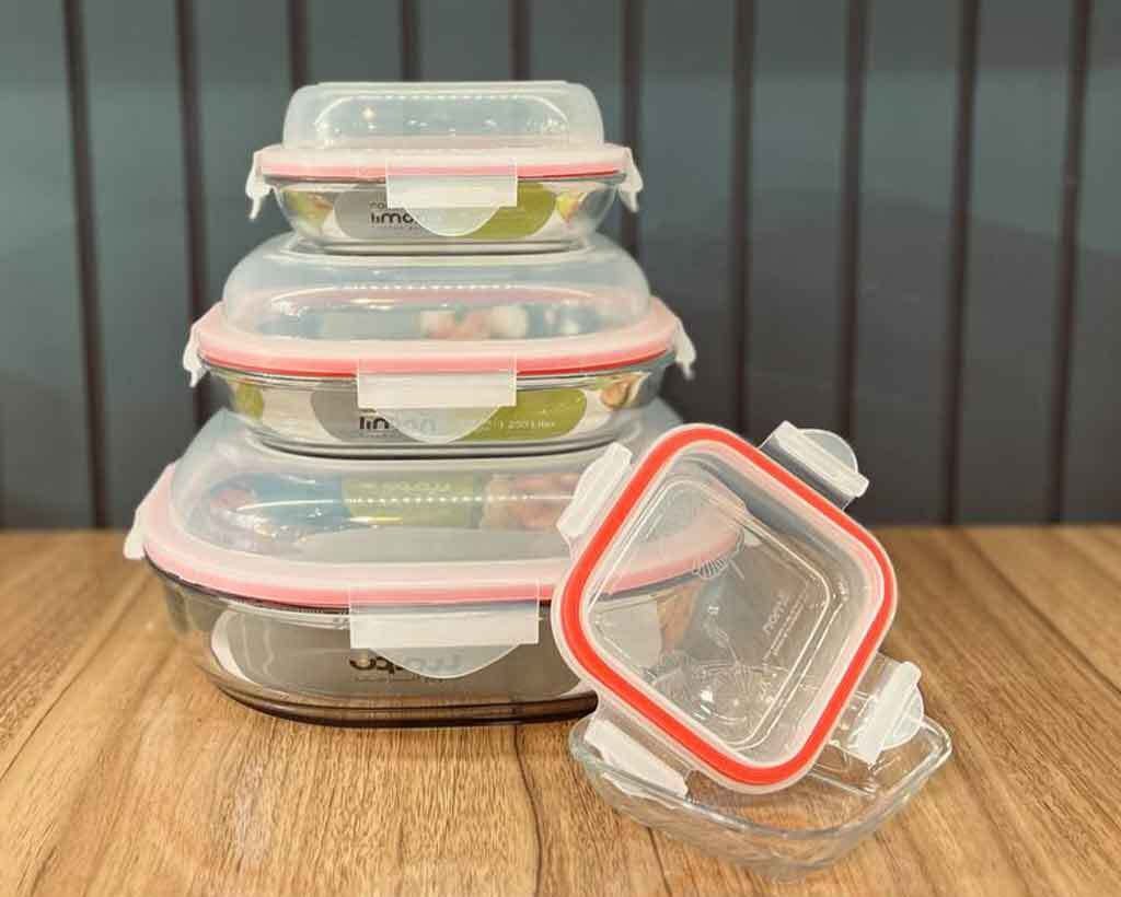 Limon Glass Container Set 4-Pcs (Round)