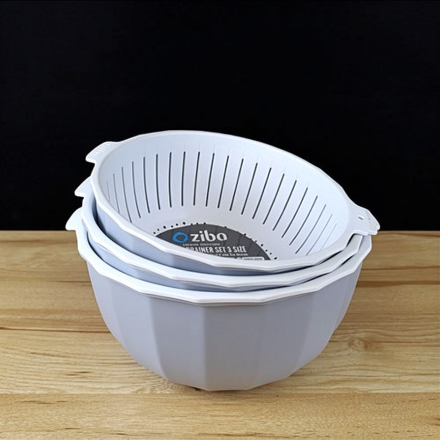 Ziba 2-in-1 Colander & Bowl Set (3-Piece)